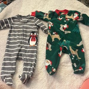 Like new holiday fleece footies